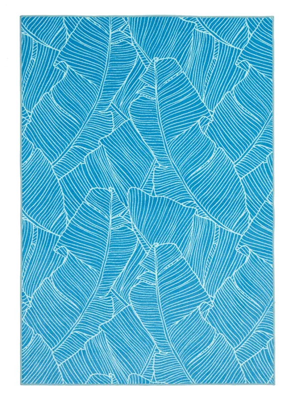 Rectangular rug bali peacock blue